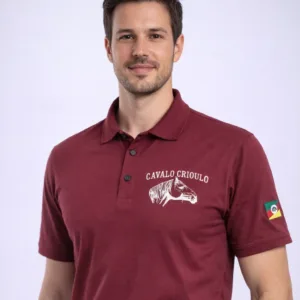 camiseta polo masculino cavalo crioulo