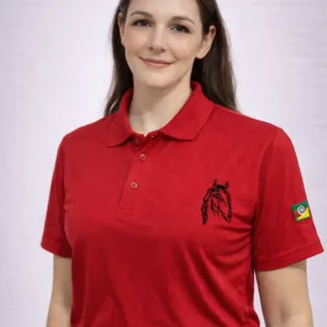 camiseta polo cavalo crioulo – vermelho intenso