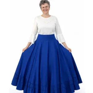 saia tradicional azul royal sem aplicação