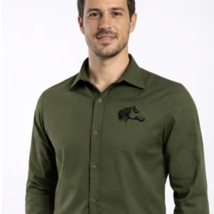camisa social manga longa masculina cavalo crioulo