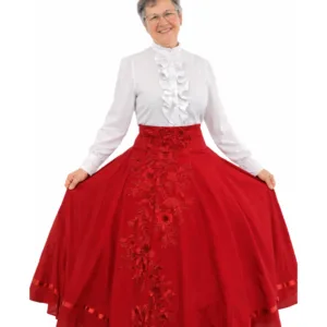 saia tradicional vermelho bordado