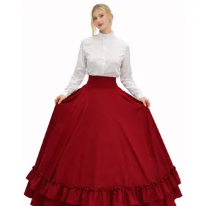 saia vermelho bordado lisa